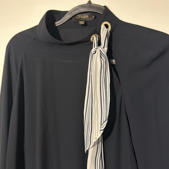 NWOT. Woman’s Ted Baker London long sleeve top, with scarf neck tie. Size 4. - Picture 3 of 6